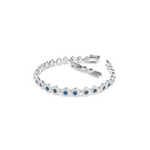 Una Angelic Tennis bracelet, Round cut, Blue, Rhodium plated